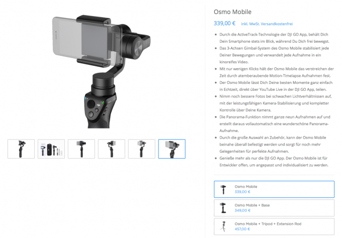 Ein Stativ für iPhones mit eingebauter Technik
